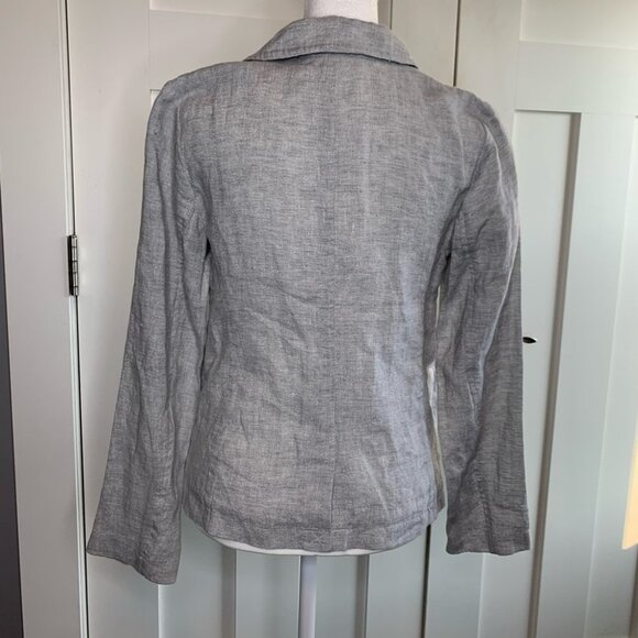 NWT Eileen fisher gray linen Blazer Size XS Petite - Picture 5 of 13